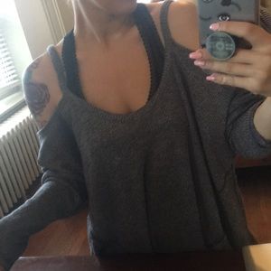 🌿 anthropologie deletta cold shoulder knit top